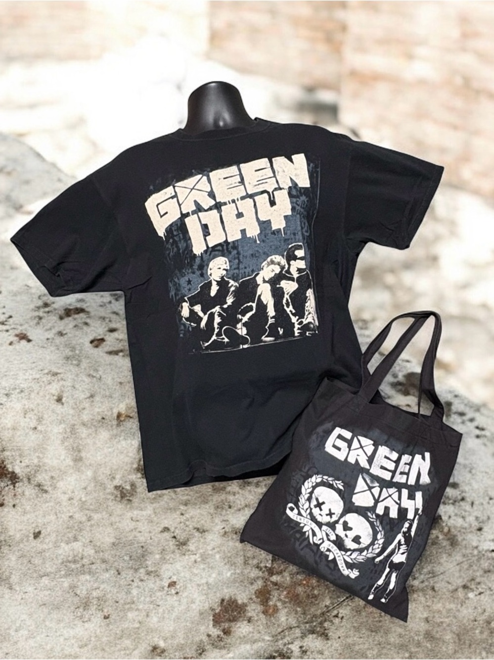 Green Day T-Shirt Tote Bag Bundle